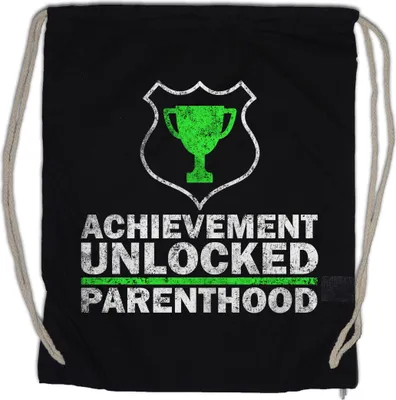 Produktbild von Urban Backwoods Achievement Unlocked, Turnbeutel, Farbe: Schwarz