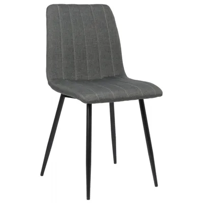 Produktbild von CLP Esszimmerstuhl gepolstert Dijon, mit Ziernähten & Bodenschonern dunkelgrau Material Stoff