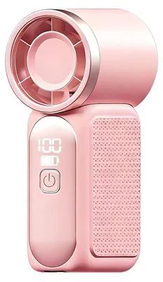 Produktbild von Tragbarer Mini-LED Anzeige Handventilator USB-Wiederaufladbar Ultraleise Tischventilator Pink