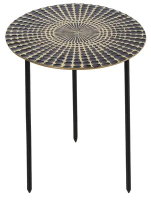 Beistelltisch aus Metall, schwarz-gold, 36x36x45 cm