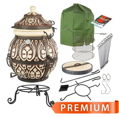 Produktbild von Tandoor Attika Lehmofen aus Schamott mit Zubehör Premium 9-teilig