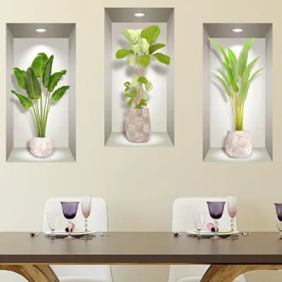 Produktbild von Bananenbaum-Aufkleber mit 3D-Effekt, 80 x 120 cm