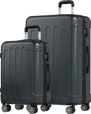 Produktbild von TRVLMORE Kofferset - 2-teilig - 38L Handgepäck + 110L Aufgabegepäck - TSA-Schloss - Leichtgewicht - Reisekoffer Set - Dunkelgrau