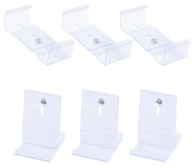 6er-Set Vinyl-Wandhalter, durchsichtig, 5,2x3,4x8,4 cm