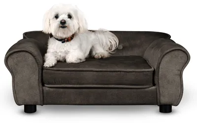 Produktbild von MG Design Haustiersofa in Schwarz - stabiles Holzgestell, weich gepolstert, pflegeleicht - Hundesofa & Katzensofa, fertig montiert