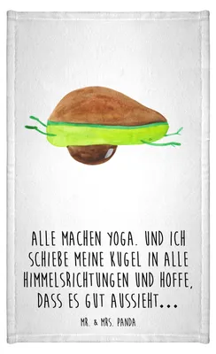 Produktbild von Mr. & Mrs. Panda Handtuch Avocado Yoga - Weiß - Geschenk, Bauch, badezimmer, Hilfe, Baumwollhandtuch, Unsportlich, Humor, Gäste-WC, Haha, Mini-Handtuch, Klein