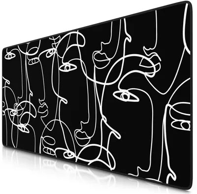 Immagine prodotto di Titanwolf Gaming Mouse Pad XXL, 900 x 400 x 3 mm, tappetino da scrivania, lavabile, retro antiscivolo, velocità e precisione, Art Faces