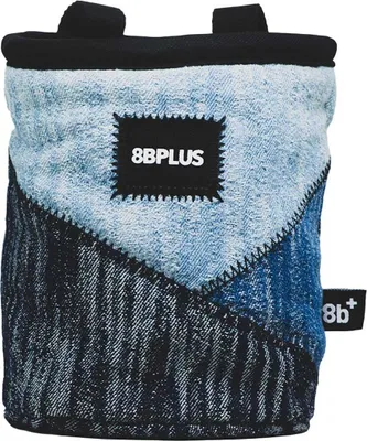 Chalkbag Probag von 8b+; aus einem gemischten Stoff in Blau und Schwarz; geeignet für Kletterer.