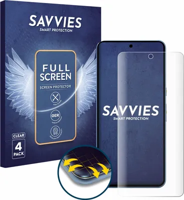 Produktbild von 4x Savvies Fullscreen Schutzfolie für Google Pixel 8 Pro Displayschutz Folie Fullcover Klar Transparent