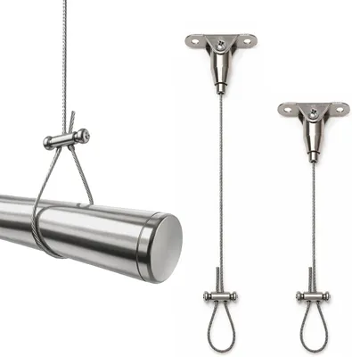 Produktbild von Verstellbare Deckenhalter für Duschvorhangstangen, Stahl, bis 1,5 m, für L-, U- und gebogene Stangen