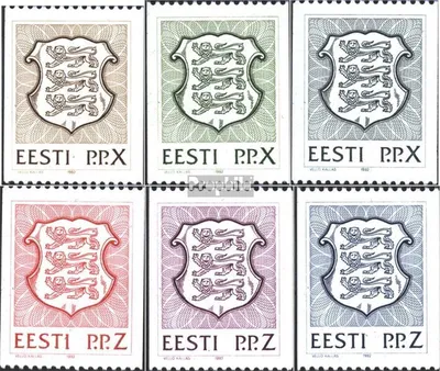Produktbild von Briefmarken Estland 1992 Mi 186,187,192,193,194,197 (kompl.Ausg.) postfrisch Staatswappen