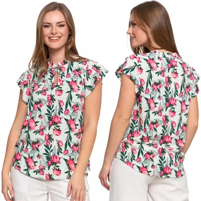 Immagine prodotto di Camicetta da donna, maniche corte, fantasia, elegante, modello MORAJ XL PATT 1