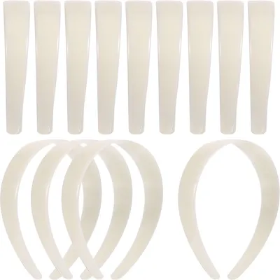 Immagine prodotto di Fasce per capelli in plastica bianca, senza dentini - Confezione da 20 pezzi