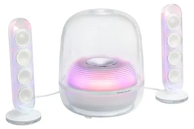 Produktbild von Harman/Kardon SoundSticks 5, 2.1 Kanäle, 190 W, Weiß, 80 dB, 40 - 20000 Hz, 2,49 cm (0.98")