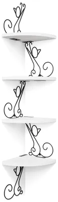 Productafbeelding van Boekenkast, wandplank van massief hout, katvormig, zwevende plank voor decoratie van woonkamer, slaapkamer, keuken, kantoor, met 4 planken, modern en eenvoudig design, wit