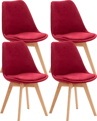 Produktbild von 4er Set Stuhl HLO-CP58 Samt  rot