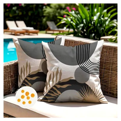 Produktbild von Wetterfester Kissenbezug 40x40 Grau für Sofa und Garten, 2er Set