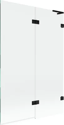 Produktbild von Mexen Lunar L Badewannenwand 2-flüglig rechts 120 x 150 cm, transparent, schwarz - 897L-120-100-70-00-P