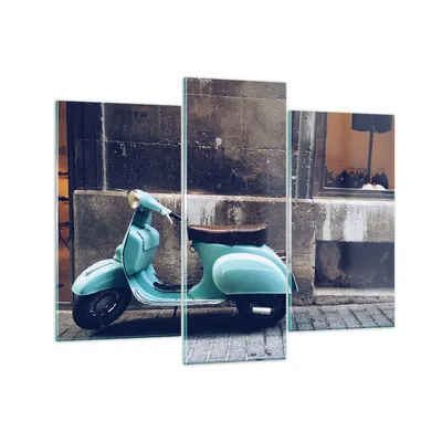 Produktbild von Bilder auf glas - Roller Straße - 130x100cm - Glasbilder - Wandbilder - Kunstdruck - zum Aufhängen bereit - Wanddekoration aus Glas - Glas Bilder - Wandbild auf Glas - 3 Teile - GCB130x100-3653