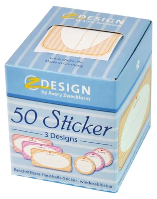 Produktbild von Avery 56820, Orange, Pink, Weiß, Gelb, Rund/Rechteckig, Entfernbar, Papier, 75 mm, 38 mm