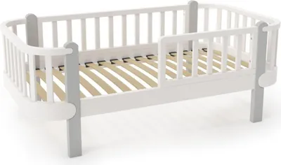 Produktbild von FURNLUX Kinder Einzelbett Etude Grau 80x160cm / Hauptfarbe: Grau / Abmessungen: 88 x 65 x 165 cm