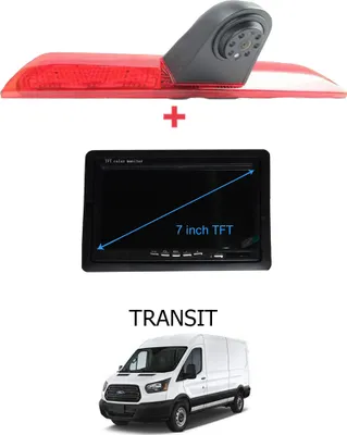 Produktbild von Für Ford Transit Transporter  Bremsleuchte Rückfahrkamera LED Nachtsicht + 7" Monitor