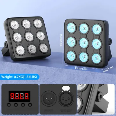 Produktbild von LED Bühnenbeleuchtung - PAR Scheinwerfer 9x10W RGBW - DMX512 8-Kanal - Soundsteuerung Auto - Fernbedienung - EU Stecker 4er Set