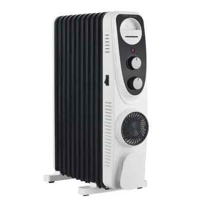 Zdjęcie produktu dla Heinner HOH-MVT11WH-BK, Podgrzewacz elektryczny pomieszczeń na olej, Olej, Wewnętrzna, Podłoga, Czarny, Biały, Obrotowy, Przyciski