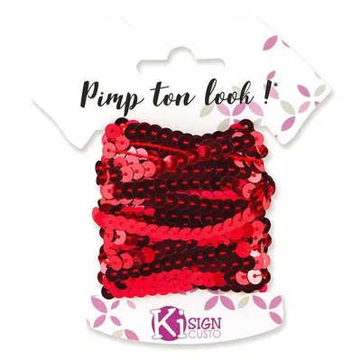 Immagine prodotto di 6 Nastro con paillettes 6 m - Rosso granatina