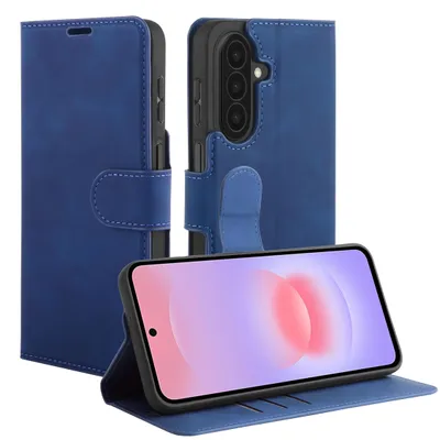 Image de Cazy Coque compatible avec Samsung Galaxy A27 Coque avec Porte-cartes – Bookcase Premium – Bleu
