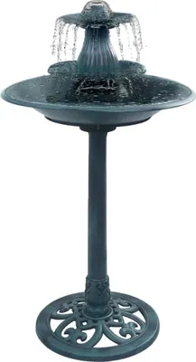 Image de Bain pour oiseaux avec fontaine Vert 50x91 cm Plastique