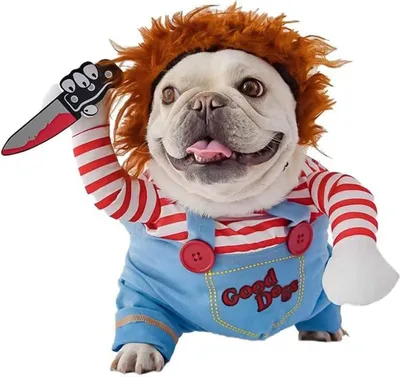 Produktbild von Halloween Kostüme für Hunde, Hund Halloween Kostüm Haustier Cosplay Party Anzug, Lustiges Haustierkostüm, Weihnachtsfeier Rollenspiele Verkleidungen und Kostüme für Hunde M Rot