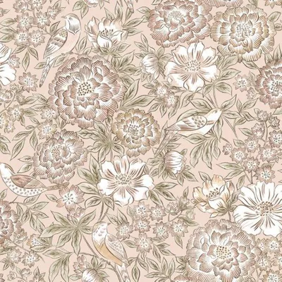 Zdjęcie produktu dla Borastapeter Tapeta kwiaty i ptaki różowym - 660861 - 53 cm x 10.05 m