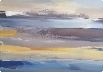 Produktbild von Abstrakte Landschaft – Bodenschutzmatte – Stuhlunterlage 100x70 cm – Rutschfest – Hartbodenmatte