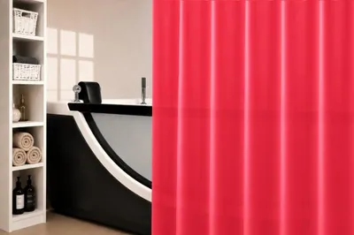Produktbild von Spirella TRUE Frosty Red Duschvorhang – Soft EVA Matt Transparent Weich 180x200 cm