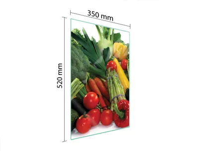 Produktbild von Glasschneidebrett 35x52 Gemüse