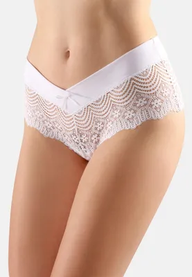 Produktbild von Bellivalini Damen Unterhose Hipster Hot Pants mit Spitze Unterwäsche BLV-GAB-155 (Weiß-1, M)