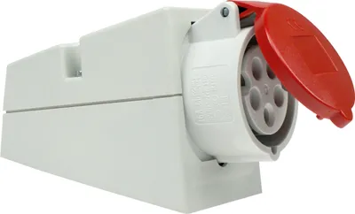 Produktbild von as-Schwabe CEE-Wanddose ohne Kabel max. 2,5mm² 400V 16A 5-polig Klappdeckel IP44