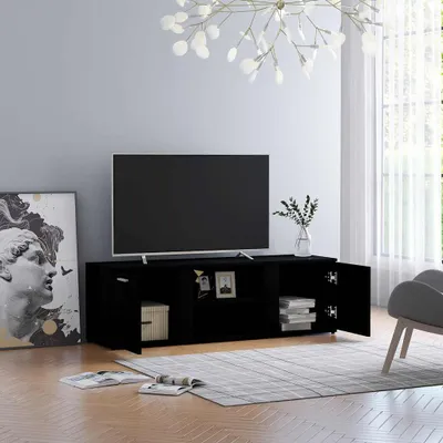 Produktbild von vidaXL TV-Schrank Schwarz 120x34x37 cm Holzwerkstoff