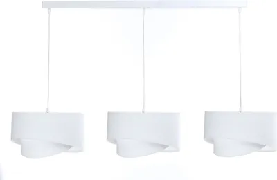 Produktbild von Pendelleuchte Stoff H: max. 94 cm Weiß E27 3-flammig länglich Modern Hängelampe