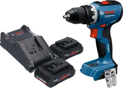 Immagine prodotto di Bosch GSR 18V-65 Trapano avvitatore professionale a batteria 18 V 63 Nm brushless + 2x batteria ricaricabile ProCORE 4,0 Ah + caricabatterie