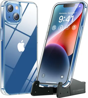 Obrázek produktu pro Silikonové pouzdro pro Apple iPhone 13 6,1 palce, průhledné pouzdro + stojánek A2482