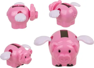 Produktbild von Fliegendes Schwein Solarfigur Wackelfigur, Wackelkopffigur Deko Glücksschwein