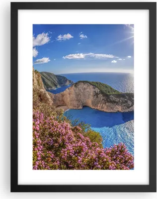Produktbild von Gerahmtes Poster - Schwarzer Rahmen - Meer Sommer Blume - 30x40 cm - Wand Bild - Wanddeko - Wandbilder - Kunstposter - Wandposter - Bilderrahmen - Bilder - Kunstdruck - Wandbild - P2BPA30x40-3741
