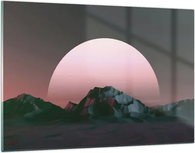 Produktbild von Bilder auf glas - Einteilig - Landschaft Berge Sonne - 120x80cm - Glasbilder - Wandbilder - Bilder - zum Aufhängen bereit - Wanddekoration aus Glas - Glas Bilder - Wandbild auf Glas - GAA120x80-4320
