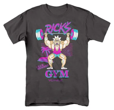 Produktbild von Rick And Morty - "Ricks Gym" T-Shirt für Herren/Damen Uni TV36761 (XXL) (Holzkohle)