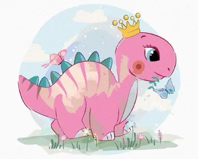 Immagine prodotto di Zuty - Dipingere con i numeri - DINOSAURO ROSA, 40x50 cm, tela tesa su telaio