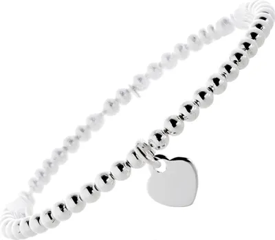 Produktbild von Gravurarmband Silber 925 Herz Anhänger dehnbar  19