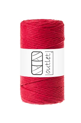 Obrázok produktu pre Červená bavlnená makramé šnúra 3 mm, 100 m, OUTLET