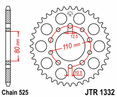 Obrázok produktu pre Zębatka JT 44T 525 JTR1332.44
